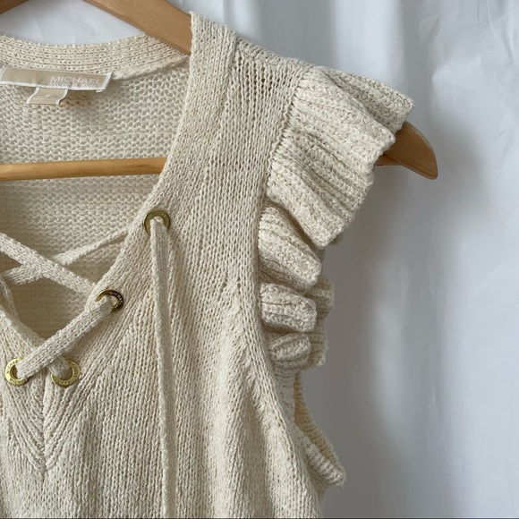 Michael Kors Cream Knitted Top Size Small - Picture 2 of 8